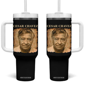 Cesar Chavez Tumbler With Handle Mexican American Pride Latino Heritage TS14 One Size: 40 oz Black Print Your Wear