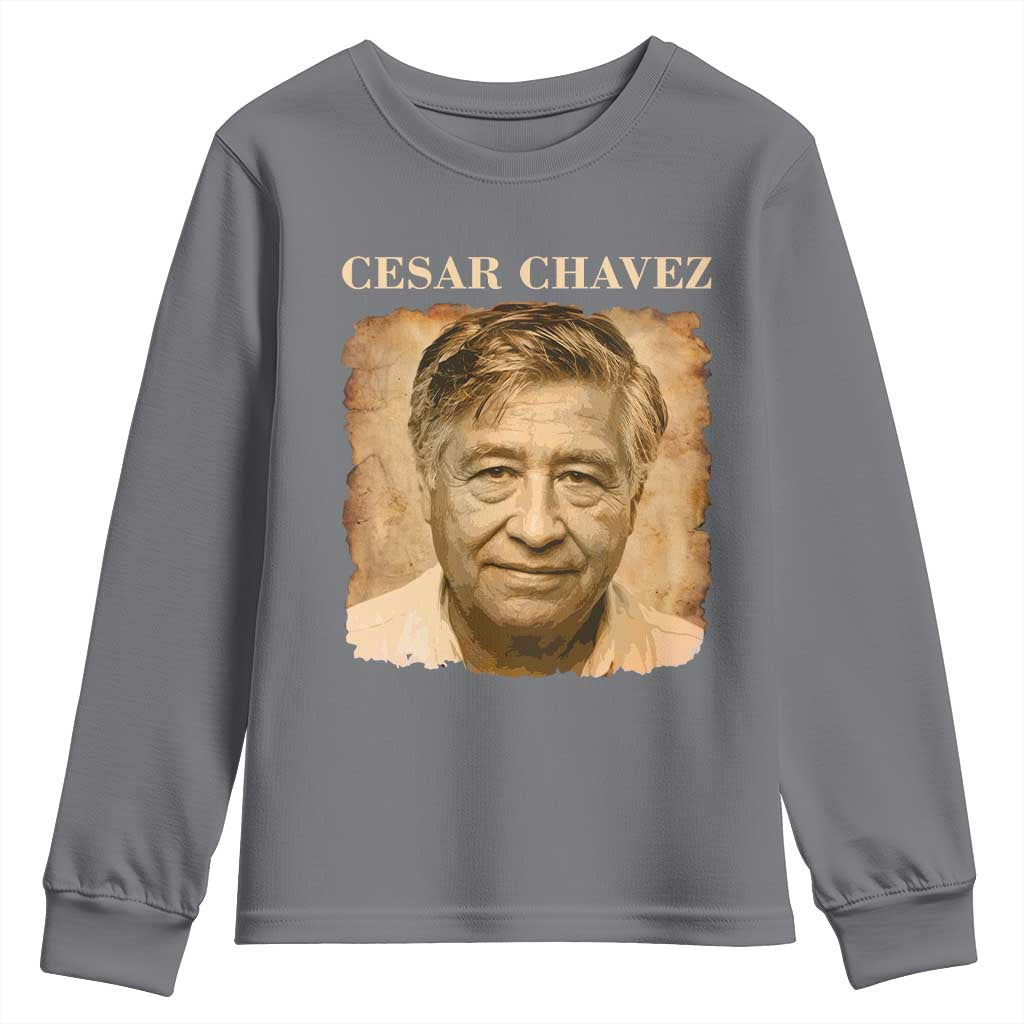 Cesar Chavez Youth Sweatshirt Mexican American Pride Latino Heritage TS14 Charcoal Print Your Wear