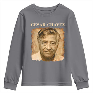 Cesar Chavez Youth Sweatshirt Mexican American Pride Latino Heritage TS14 Charcoal Print Your Wear
