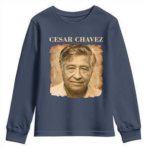 Cesar Chavez Youth Sweatshirt Mexican American Pride Latino Heritage TS14 Navy Print Your Wear