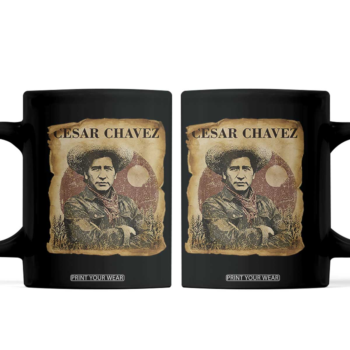 Cesar Chavez Coffee Mug Hispanic Heritage Mexican American Pride Latino TS14 Black Print Your Wear