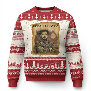 Cesar Chavez Ugly Christmas Sweater Hispanic Heritage Mexican American Pride Latino TS14 Beige Red Print Your Wear