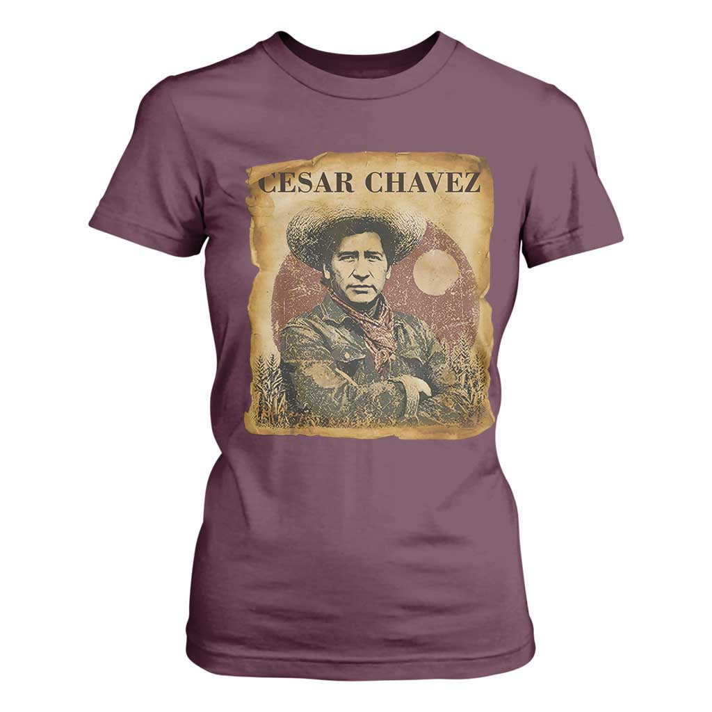 Cesar Chavez T Shirt For Women Hispanic Heritage Mexican American Pride Latino TS14 Maroon Print Your Wear
