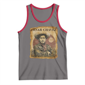 Cesar Chavez Tank Top Hispanic Heritage Mexican American Pride Latino TS14 Deep Heather Red Print Your Wear
