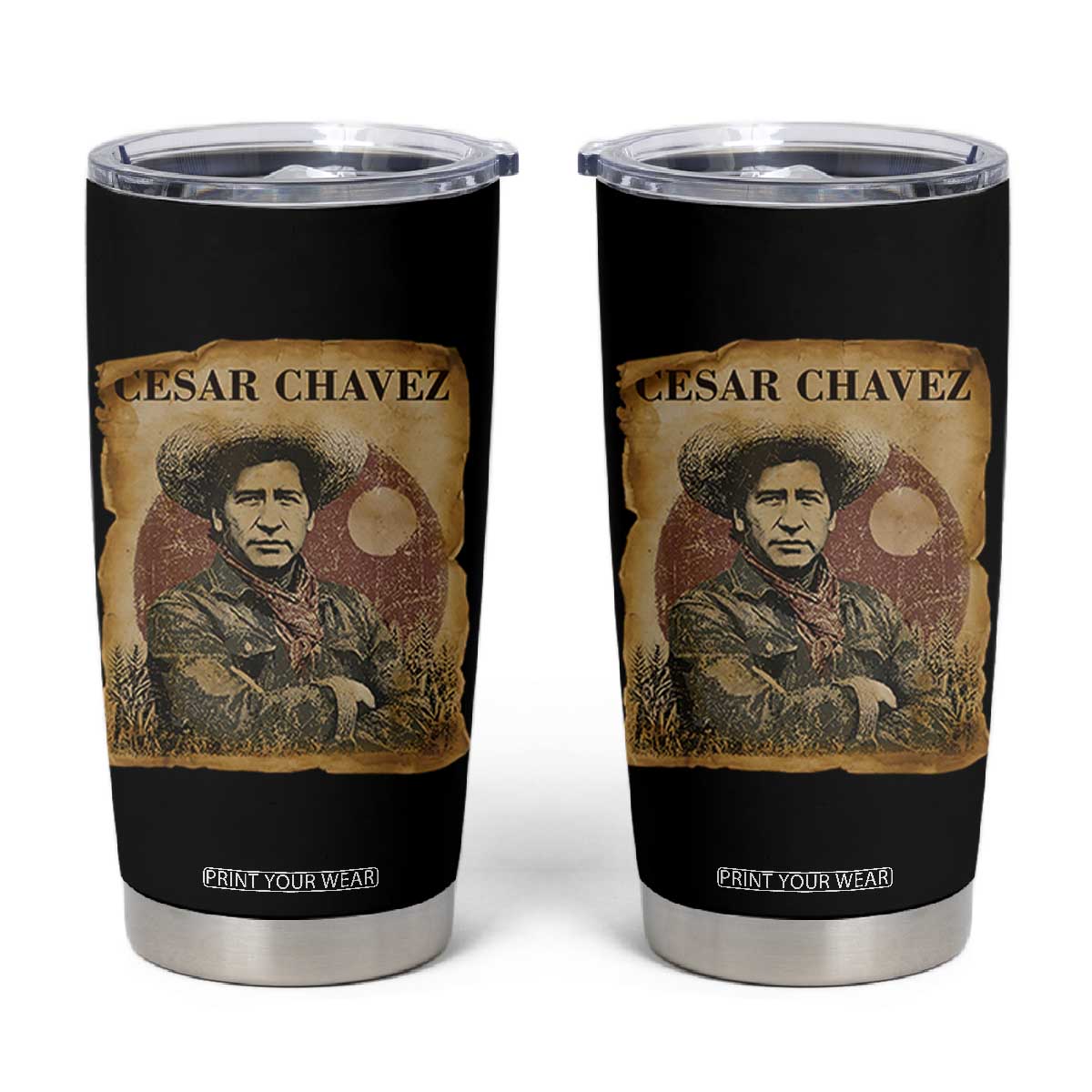 Cesar Chavez Tumbler Cup Hispanic Heritage Mexican American Pride Latino TS14 Black Print Your Wear