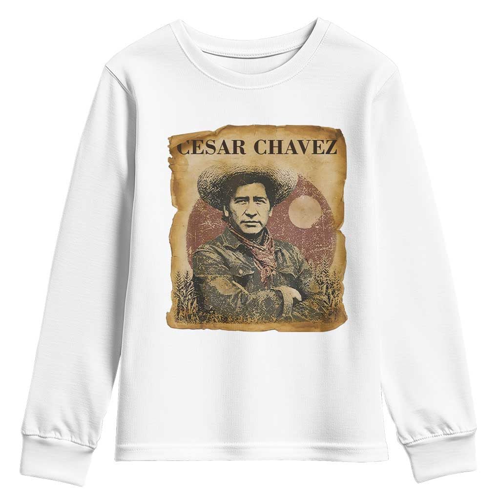 Cesar Chavez Youth Sweatshirt Hispanic Heritage Mexican American Pride Latino TS14 White Print Your Wear