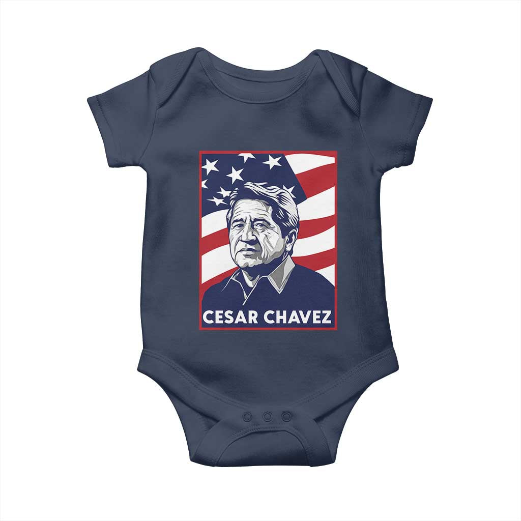 Cesar Chavez Baby Onesie Labor Leader Mexican American Pride TS14 Navy Print Your Wear