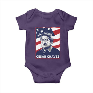 Cesar Chavez Baby Onesie Labor Leader Mexican American Pride TS14 Purple Print Your Wear