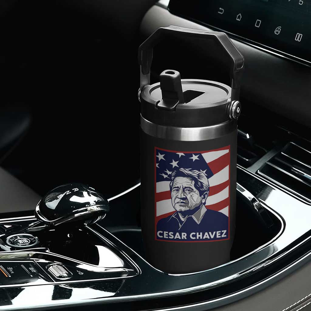 Cesar Chavez Flip Straw Tumbler Labor Leader Mexican American Pride TS14 Print Your Wear