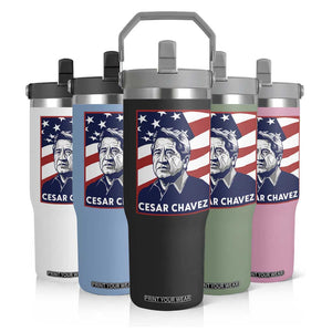Cesar Chavez Flip Straw Tumbler Labor Leader Mexican American Pride TS14 Print Your Wear