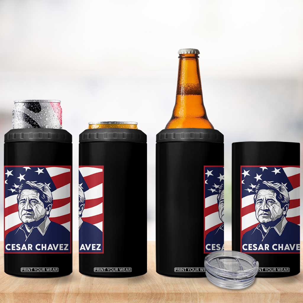 Cesar Chavez 4 in 1 Can Cooler Tumbler Labor Leader Mexican American Pride TS14 Print Your Wear
