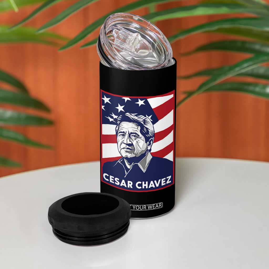 Cesar Chavez 4 in 1 Can Cooler Tumbler Labor Leader Mexican American Pride TS14 Print Your Wear