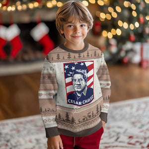 Cesar Chavez Ugly Christmas Sweater Labor Leader Mexican American Pride TS14 Mocha Mousse Print Your Wear
