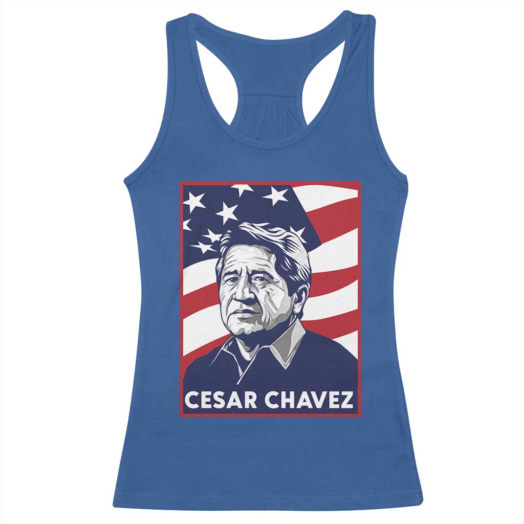 Cesar Chavez Racerback Tank Top Labor Leader Mexican American Pride TS14 Royal Blue Print Your Wear