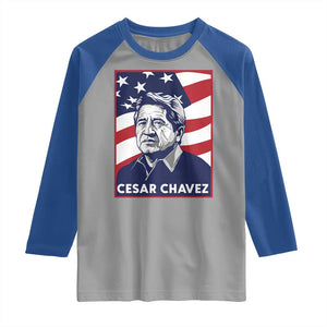 Cesar Chavez Raglan Shirt Labor Leader Mexican American Pride TS14 Sport Gray Royal Print Your Wear