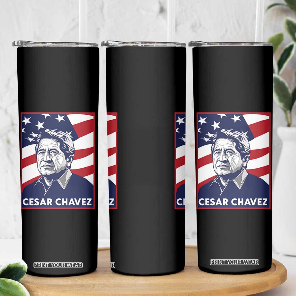 Cesar Chavez Skinny Tumbler Labor Leader Mexican American Pride TS14 Print Your Wear