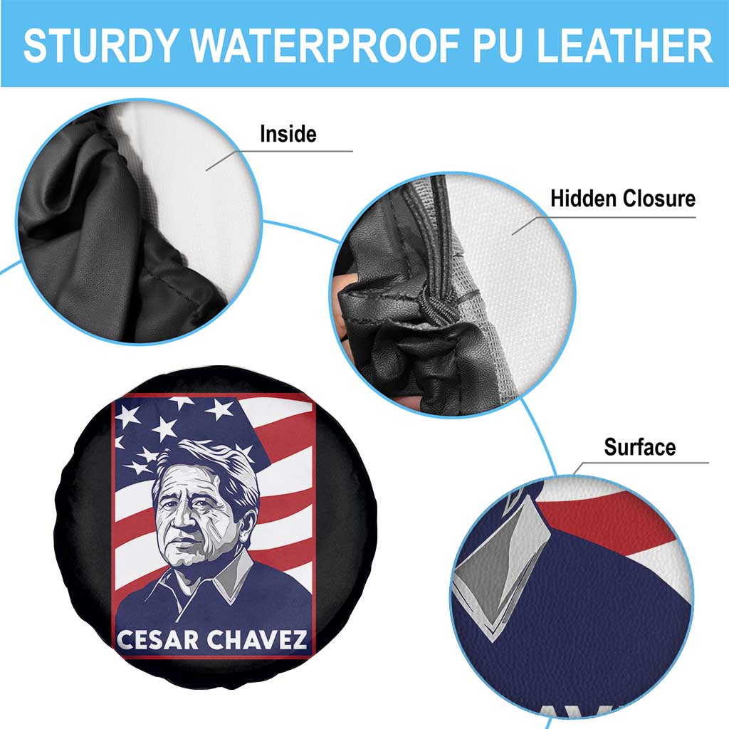 Cesar Chavez Spare Tire Cover Labor Leader Mexican American Pride TS14 Print Your Wear