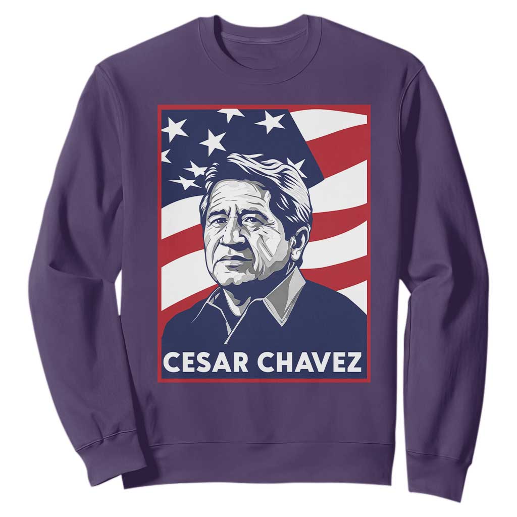 Cesar Chavez Sweatshirt Labor Leader Mexican American Pride TS14 Purple Print Your Wear