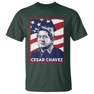 Cesar Chavez T Shirt Labor Leader Mexican American Pride TS14 Dark Forest Green Print Your Wear