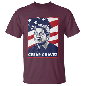 Cesar Chavez T Shirt Labor Leader Mexican American Pride TS14 Maroon Print Your Wear