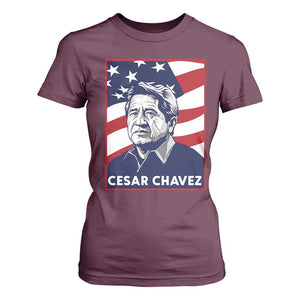 Cesar Chavez T Shirt For Women Labor Leader Mexican American Pride TS14 Maroon Print Your Wear