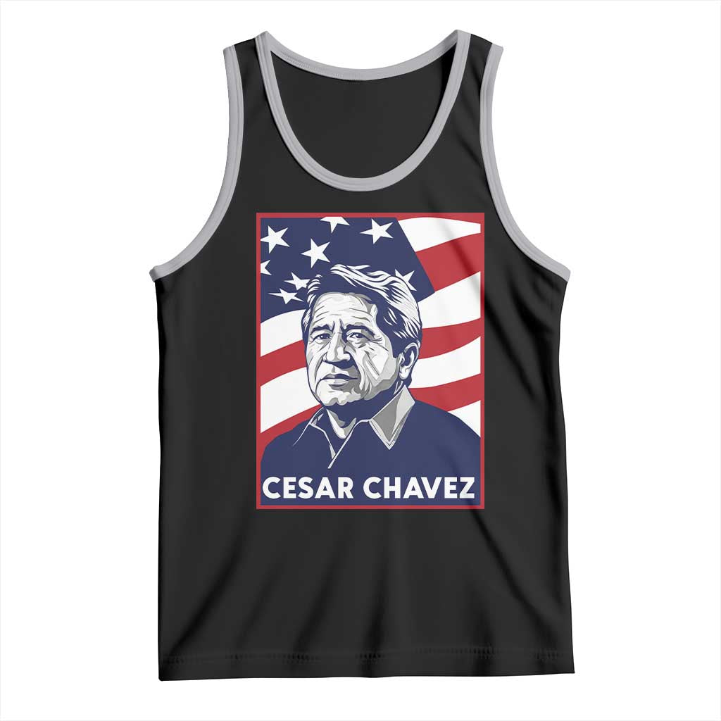 Cesar Chavez Tank Top Labor Leader Mexican American Pride TS14 Black Athletic Heather Print Your Wear