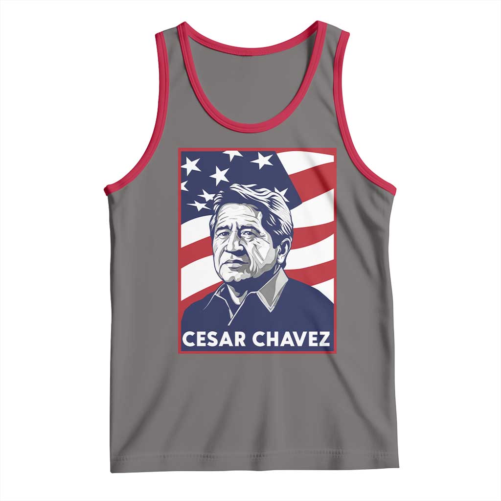 Cesar Chavez Tank Top Labor Leader Mexican American Pride TS14 Deep Heather Red Print Your Wear