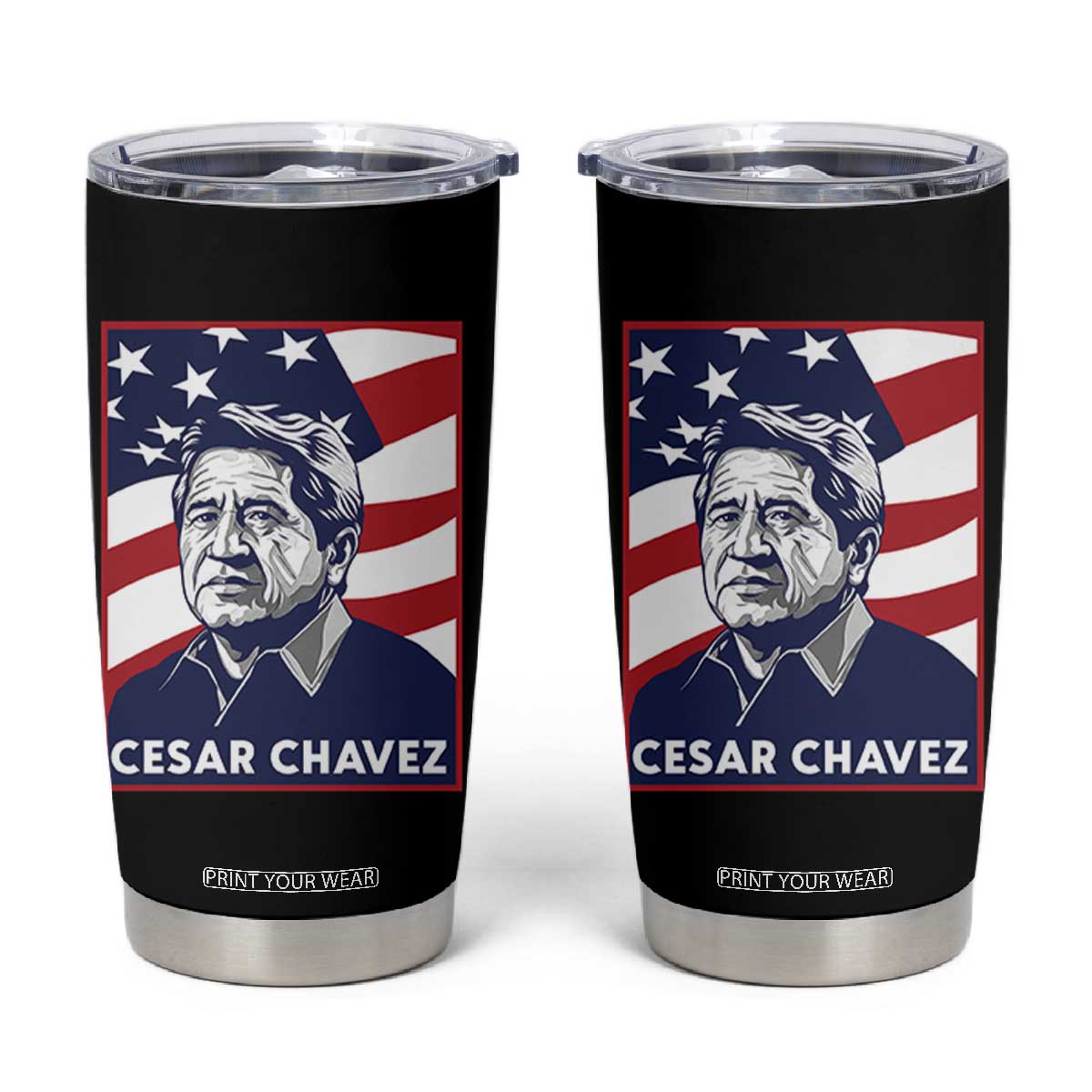 Cesar Chavez Tumbler Cup Labor Leader Mexican American Pride TS14 Black Print Your Wear
