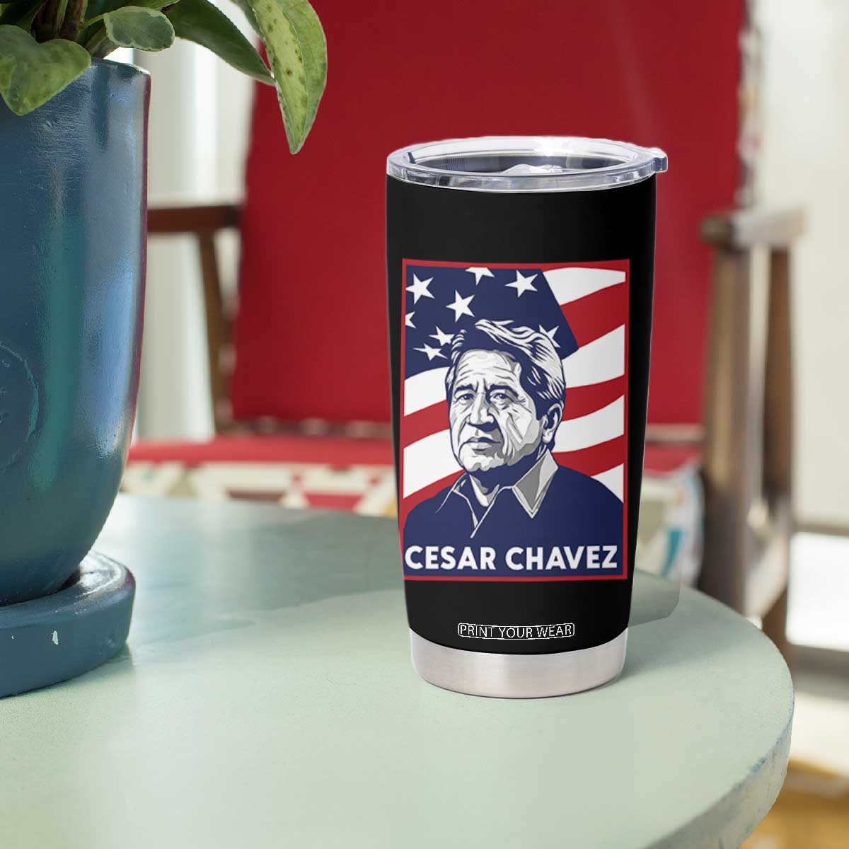 Cesar Chavez Tumbler Cup Labor Leader Mexican American Pride TS14 Print Your Wear