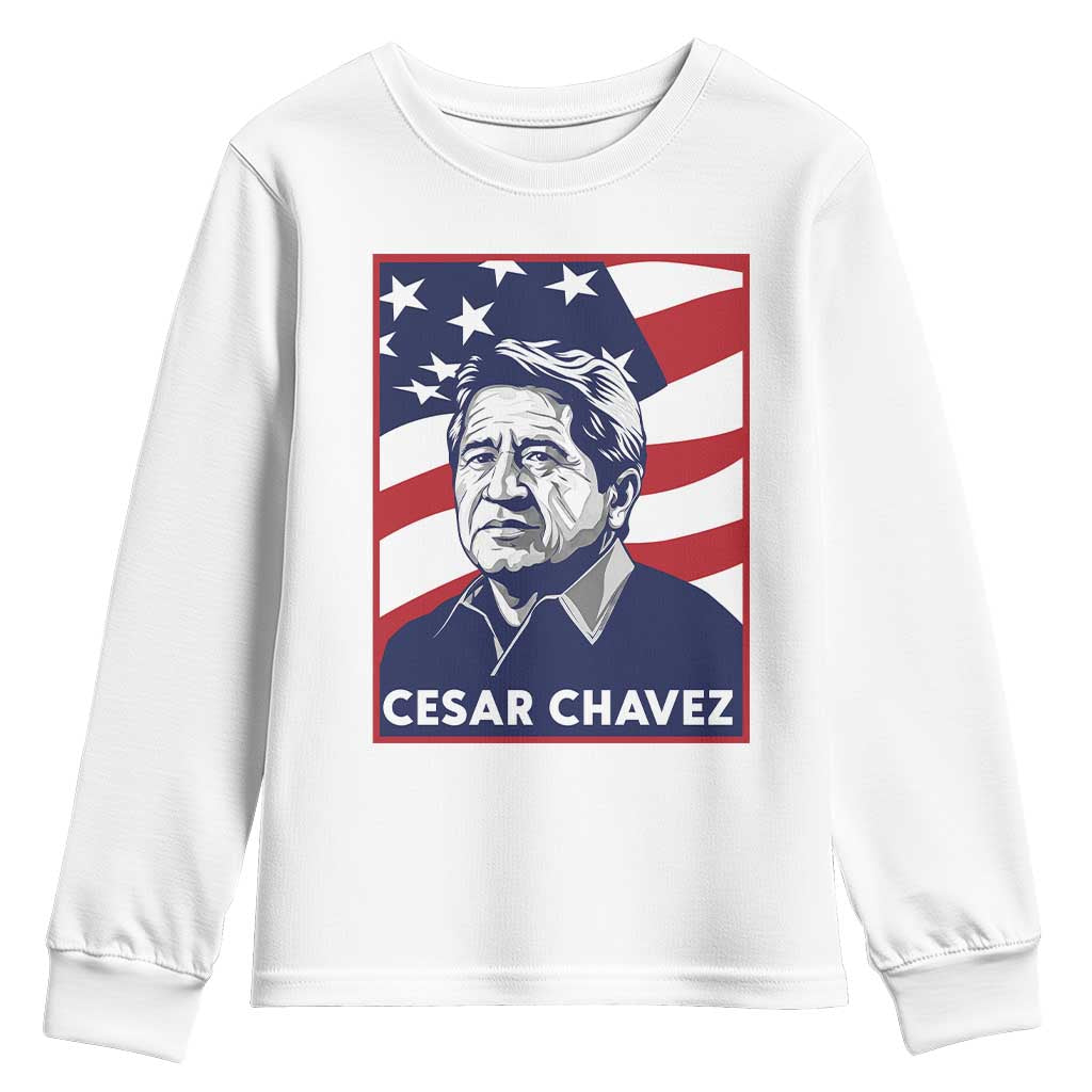 Cesar Chavez Youth Sweatshirt Labor Leader Mexican American Pride TS14 White Print Your Wear