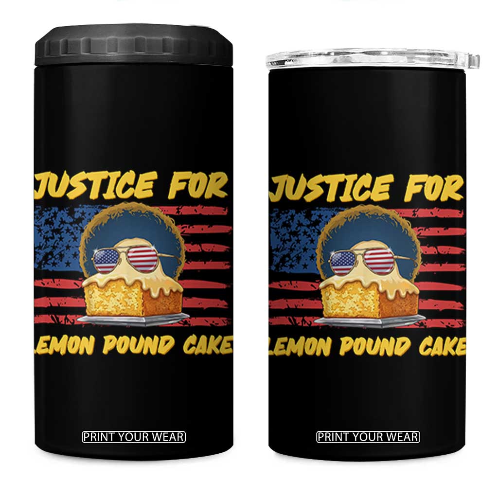 Justice For Lemon Pound Cake 4 in 1 Can Cooler Tumbler Funny US Flag Cake Parody Rap Free Speech TS14 One Size: 16 oz Black Print Your Wear