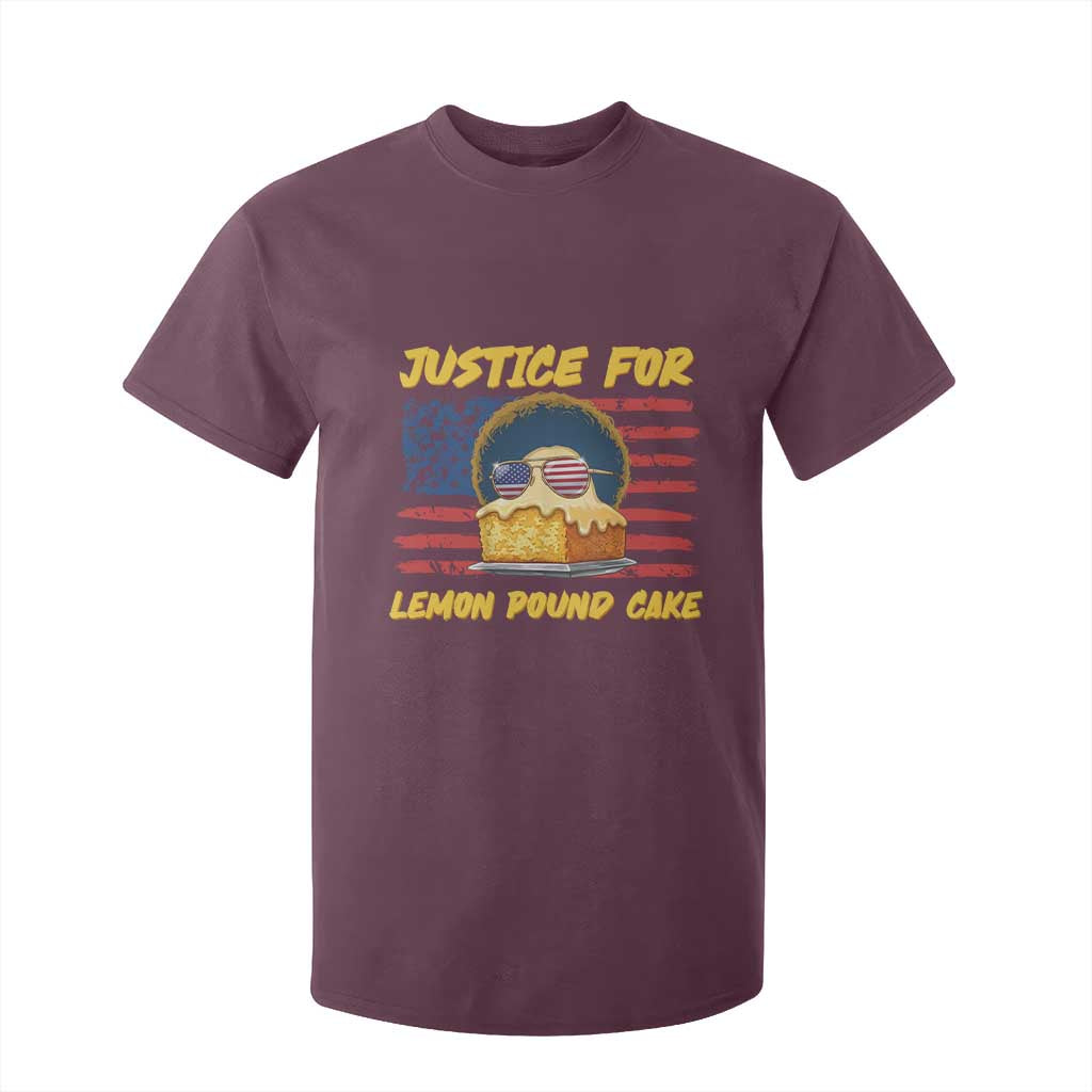Justice For Lemon Pound Cake T Shirt For Kid Funny US Flag Cake Parody Rap Free Speech TS14 Maroon Print Your Wear