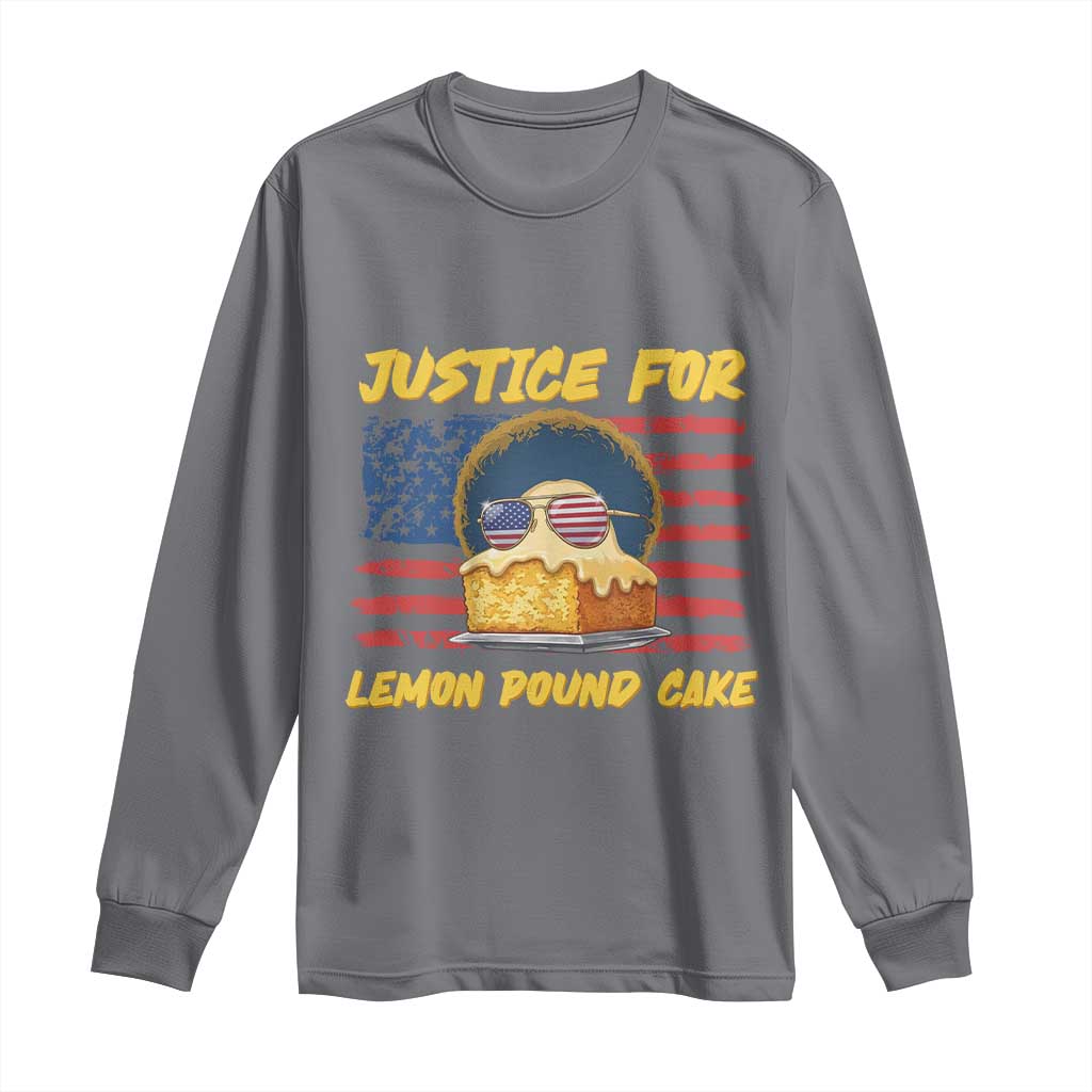 Justice For Lemon Pound Cake Long Sleeve Shirt Funny US Flag Cake Parody Rap Free Speech TS14 Charcoal Print Your Wear