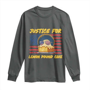 Justice For Lemon Pound Cake Long Sleeve Shirt Funny US Flag Cake Parody Rap Free Speech TS14 Dark Heather Print Your Wear