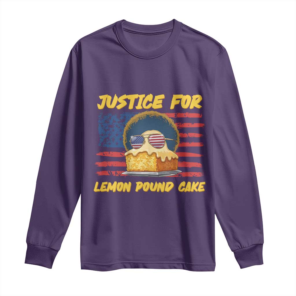 Justice For Lemon Pound Cake Long Sleeve Shirt Funny US Flag Cake Parody Rap Free Speech TS14 Purple Print Your Wear