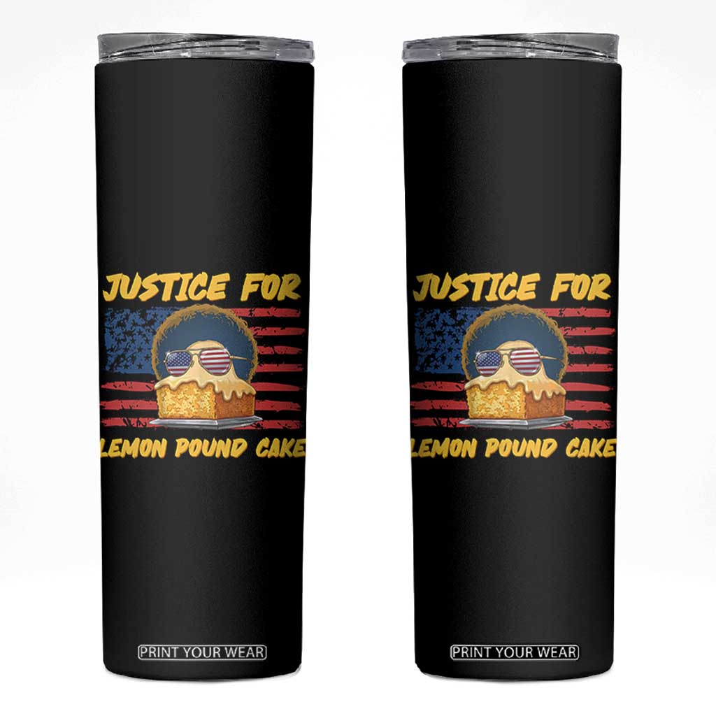 Justice For Lemon Pound Cake Skinny Tumbler Funny US Flag Cake Parody Rap Free Speech TS14 Black Print Your Wear