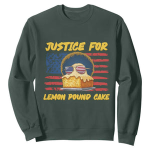 Justice For Lemon Pound Cake Sweatshirt Funny US Flag Cake Parody Rap Free Speech TS14 Dark Forest Green Print Your Wear