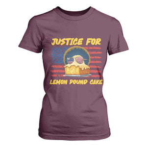 Justice For Lemon Pound Cake T Shirt For Women Funny US Flag Cake Parody Rap Free Speech TS14 Maroon Print Your Wear