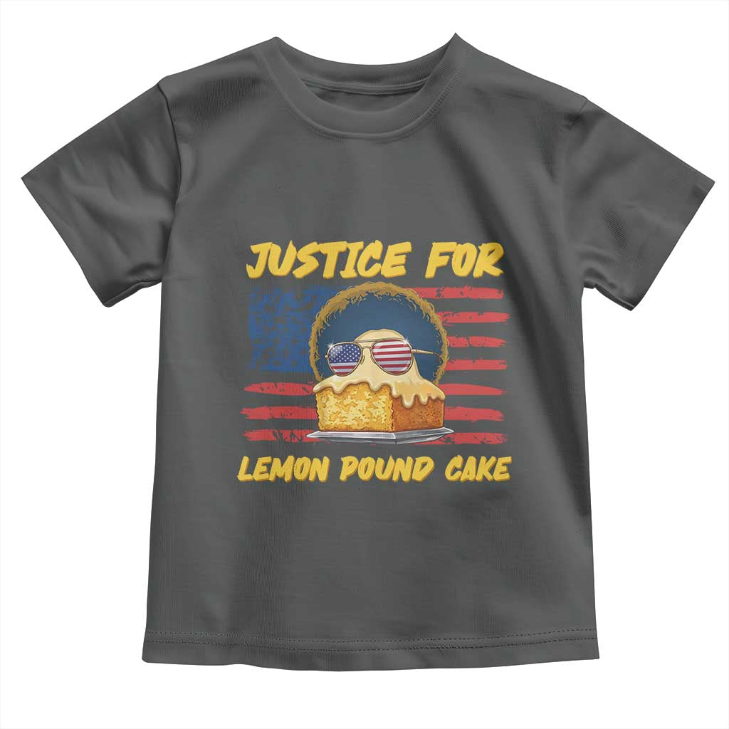 Justice For Lemon Pound Cake Toddler T Shirt Funny US Flag Cake Parody Rap Free Speech TS14 Dark Heather Print Your Wear