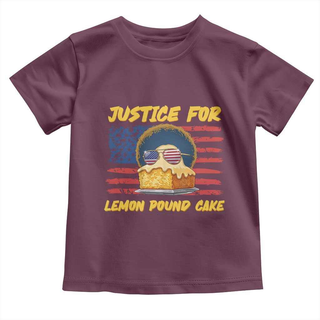Justice For Lemon Pound Cake Toddler T Shirt Funny US Flag Cake Parody Rap Free Speech TS14 Maroon Print Your Wear