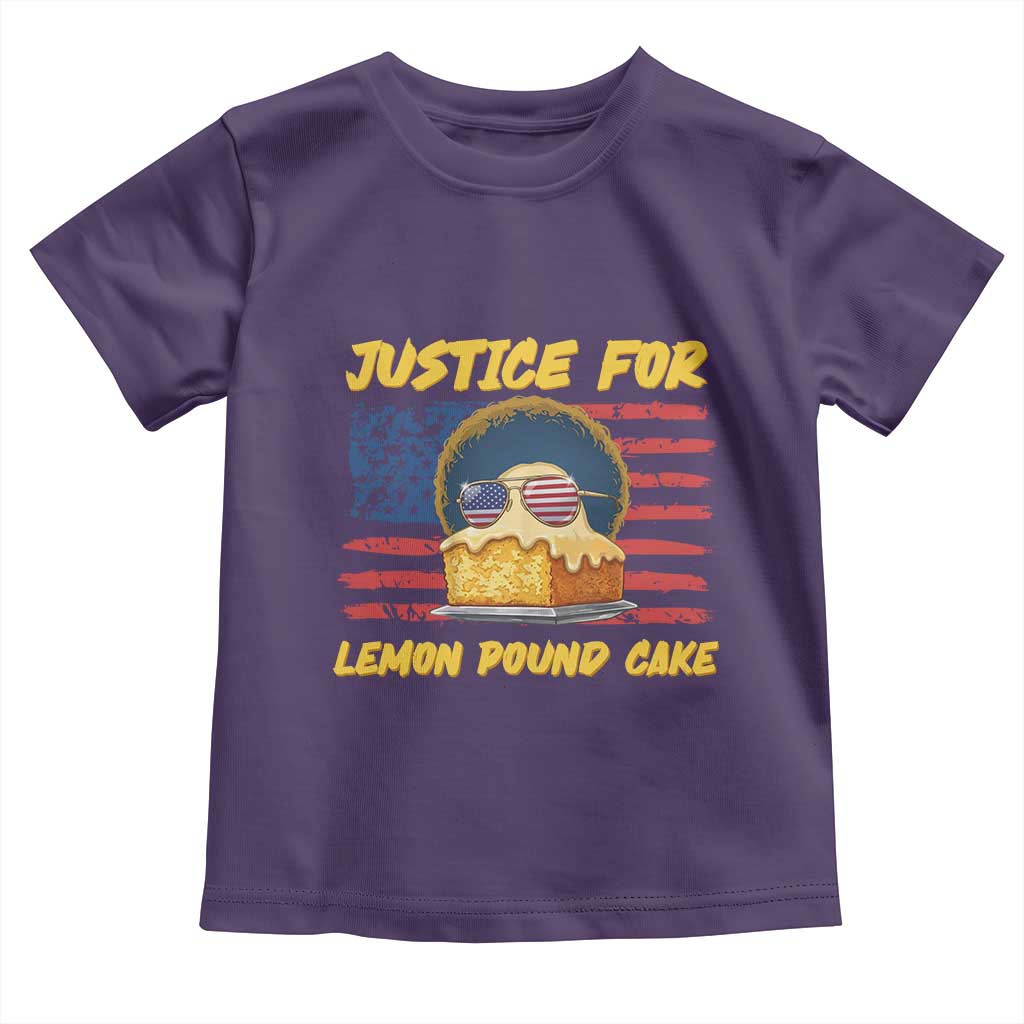 Justice For Lemon Pound Cake Toddler T Shirt Funny US Flag Cake Parody Rap Free Speech TS14 Purple Print Your Wear