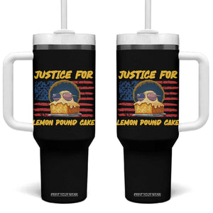 Justice For Lemon Pound Cake Tumbler With Handle Funny US Flag Cake Parody Rap Free Speech TS14 One Size: 40 oz Black Print Your Wear