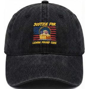 Justice For Lemon Pound Cake Washed Cotton Baseball Cap Funny US Flag Cake Parody Rap Free Speech TS14 Print Your Wear