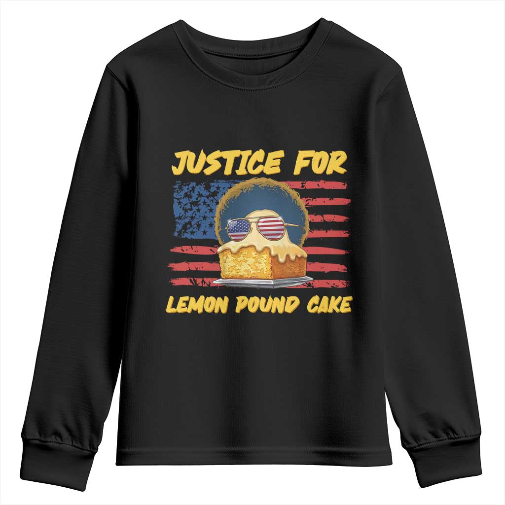 Justice For Lemon Pound Cake Youth Sweatshirt Funny US Flag Cake Parody Rap Free Speech TS14 Black Print Your Wear