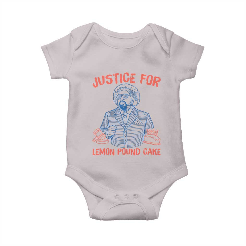 Justice For Lemon Pound Cake Baby Onesie Viral Trend Free Speech TS14 Ice Gray Print Your Wear