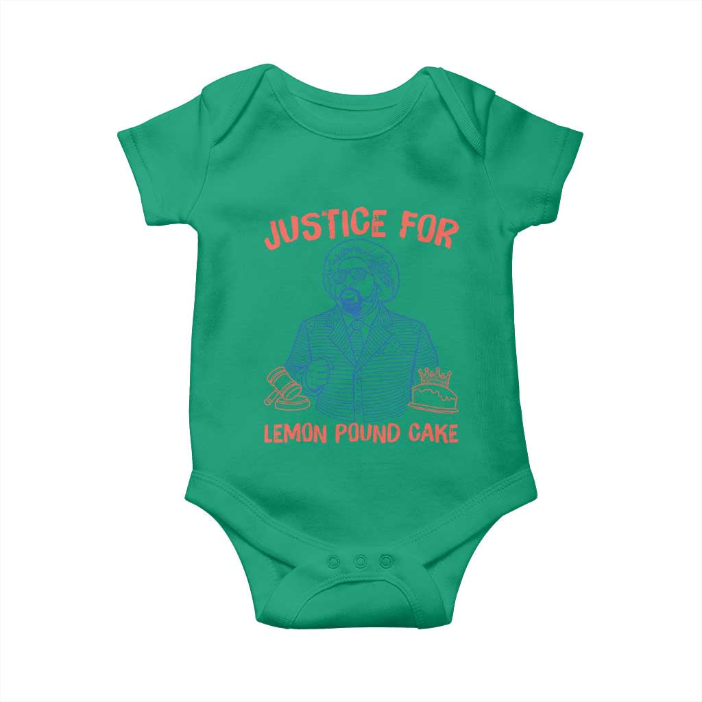 Justice For Lemon Pound Cake Baby Onesie Viral Trend Free Speech TS14 Irish Green Print Your Wear