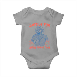 Justice For Lemon Pound Cake Baby Onesie Viral Trend Free Speech TS14 Sport Gray Print Your Wear