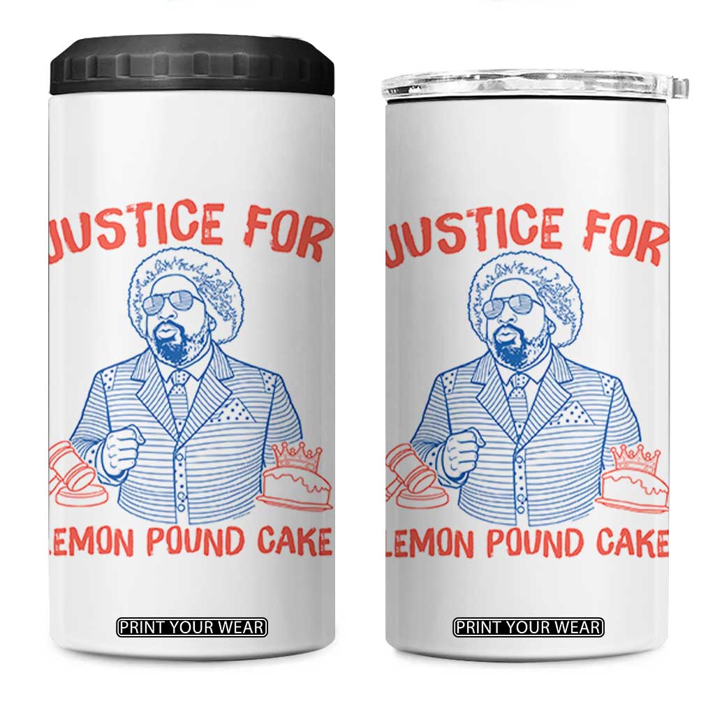 Justice For Lemon Pound Cake 4 in 1 Can Cooler Tumbler Viral Trend Free Speech TS14 One Size: 16 oz White Print Your Wear