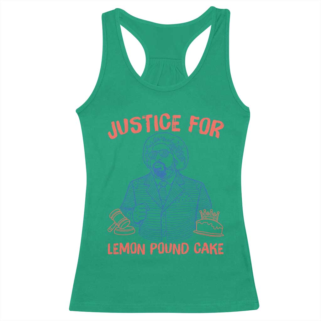 Justice For Lemon Pound Cake Racerback Tank Top Viral Trend Free Speech TS14 Irish Green Print Your Wear
