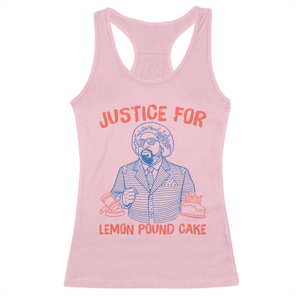Justice For Lemon Pound Cake Racerback Tank Top Viral Trend Free Speech TS14 Light Pink Print Your Wear